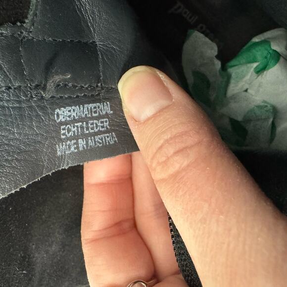 Paul Green Black Suede Stacked Heel Ankle Boots Womens 6.5 Leather Classic Fall - Picture 9 of 12